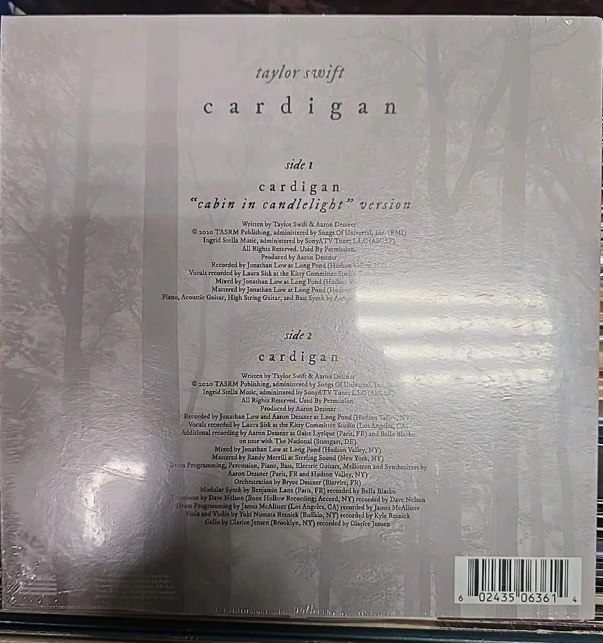 Taylor Swift Cardigan "Cabin in Candlelight" version 7 inch vinyl record lp new - Image 2 of 2