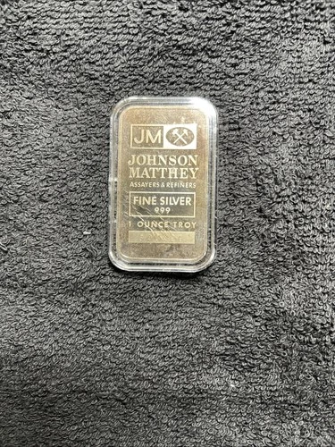 JM Johnson Matthey Assayers & Refiners 1 oz .999 Fine Silver Bar -