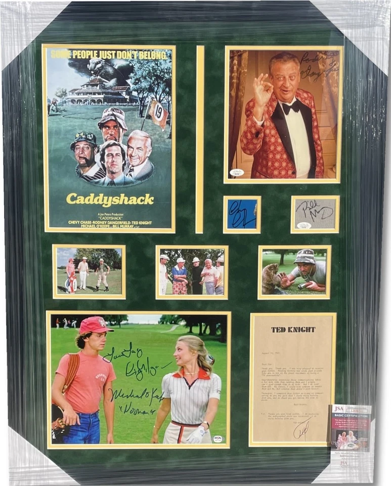 Caddyshack Signed Cast Cuts Photos Murray Morgan Dangerfield +3 Framed JSA