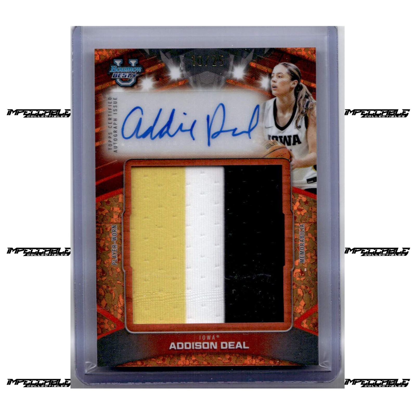 2025-26 Bowman U Best - Orange #PJR-AE Addison Deal Rookie Patch Auto /25