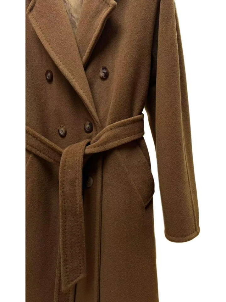 Max Mara Double-Faced Cashmere Classic Brown Long Coat - Image 4 of 4
