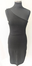 New Look Black One Shoulder Mini Bodycon Dress Size 10