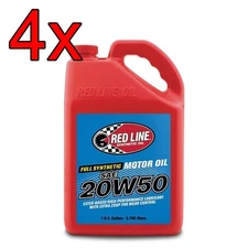 [Case of 4] Red Line Full Synthetic 20W50 Engine Motor Oil 1 Gallon