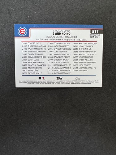 2025 Topps Series 2 #517 3 and No-No Topps Foil Logo - Bild 2 von 2