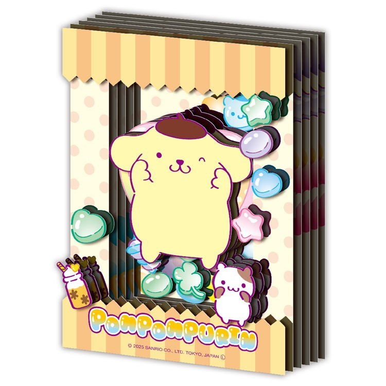 PAPER SHADOW ART mini Sanrio Characters Pompompurin SA-M03 Ensky Papercraft Kit