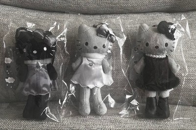 Sanrio Hello Kitty Style Up Plush Mascot Keychain Black Angel