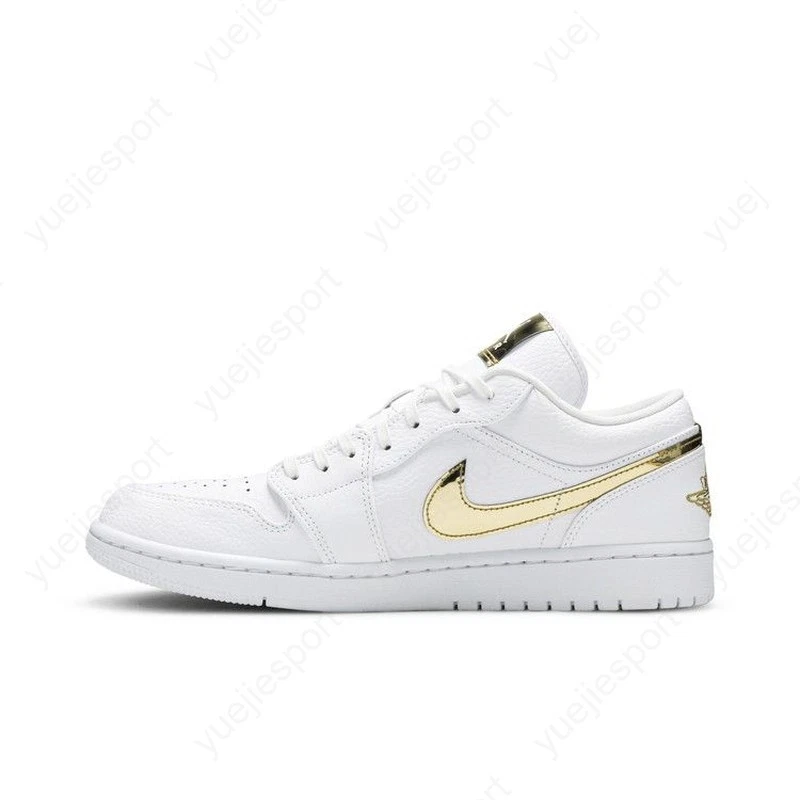 Air Jordan 1 Retro Bajo Blanco Metálico Dorado CZ4776-100 Foto 3 de 4