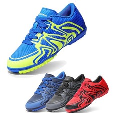 Boys Girls Soccer Shoes Youth Indoor Turf Soccer Cleats Lace Up Football Shoes