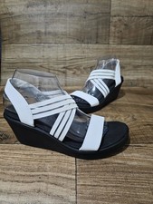 Womens Cali Skechers Rumblers Vegan UK 6 EU 39 Wedge Sandals White/Black VGC