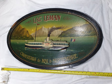 Vintage French Paddle Steamer Wall Plaque Lac Léman Genève Country Corner
