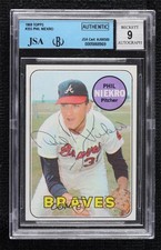 JSA Certified 1969 Topps Phil Niekro #355 Encased by BGS Auto HOF 0q3