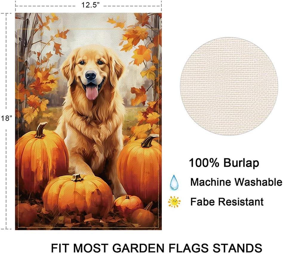 Ice Ink Welcome Winter Golden Retriever Farm Drapeau De Jardin