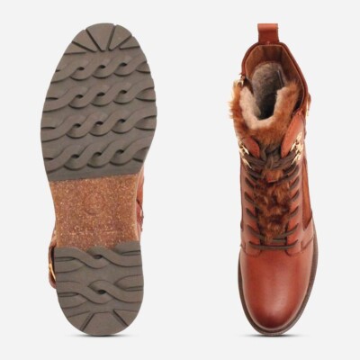 Tamaris Designer Warm Lined Brown Mid Boots with Heel