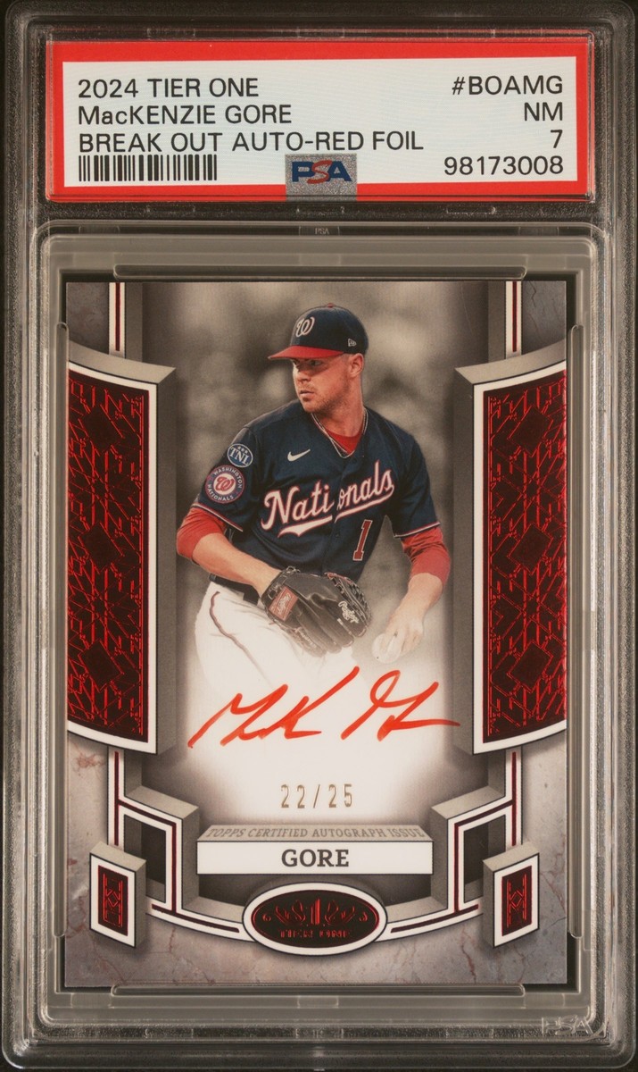2024 TOPPS TIER ONE BREAK OUT AUTOS RED FOIL #BOAMG MACKENZIE GORE 