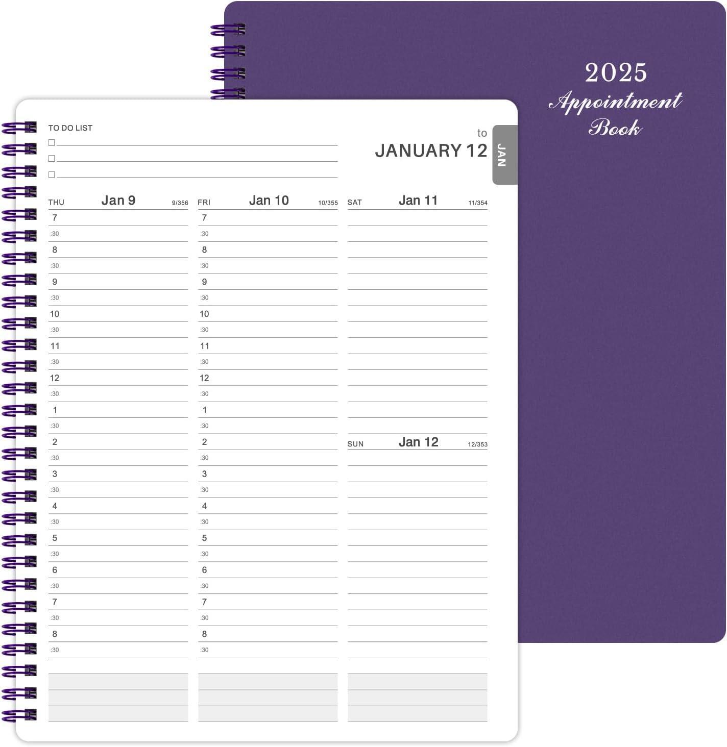 2025 Weekly Appointment Book/planner-daily Hourly Planner 2025,jan 2025-dec 2026