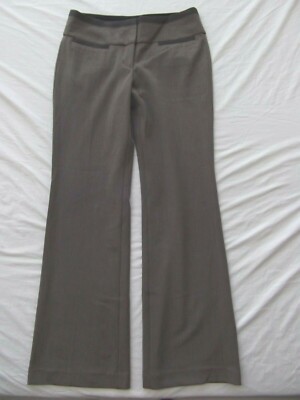 Express Editor career pant 2R straight leg flare trouser stretch taupe tall NEW