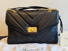 $765 MONCRIEF LONDON WOMEN'S LEATHER BAG "CATHRYN" CROSSBODY/SHOULDER BLACK NWT