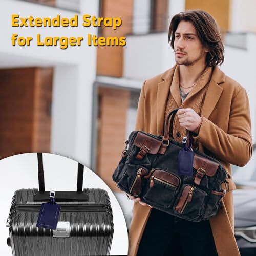 Étiquette bagage faux cuir pour valise femmes enfants drôle mignon () bleu foncé - Photo 6/7