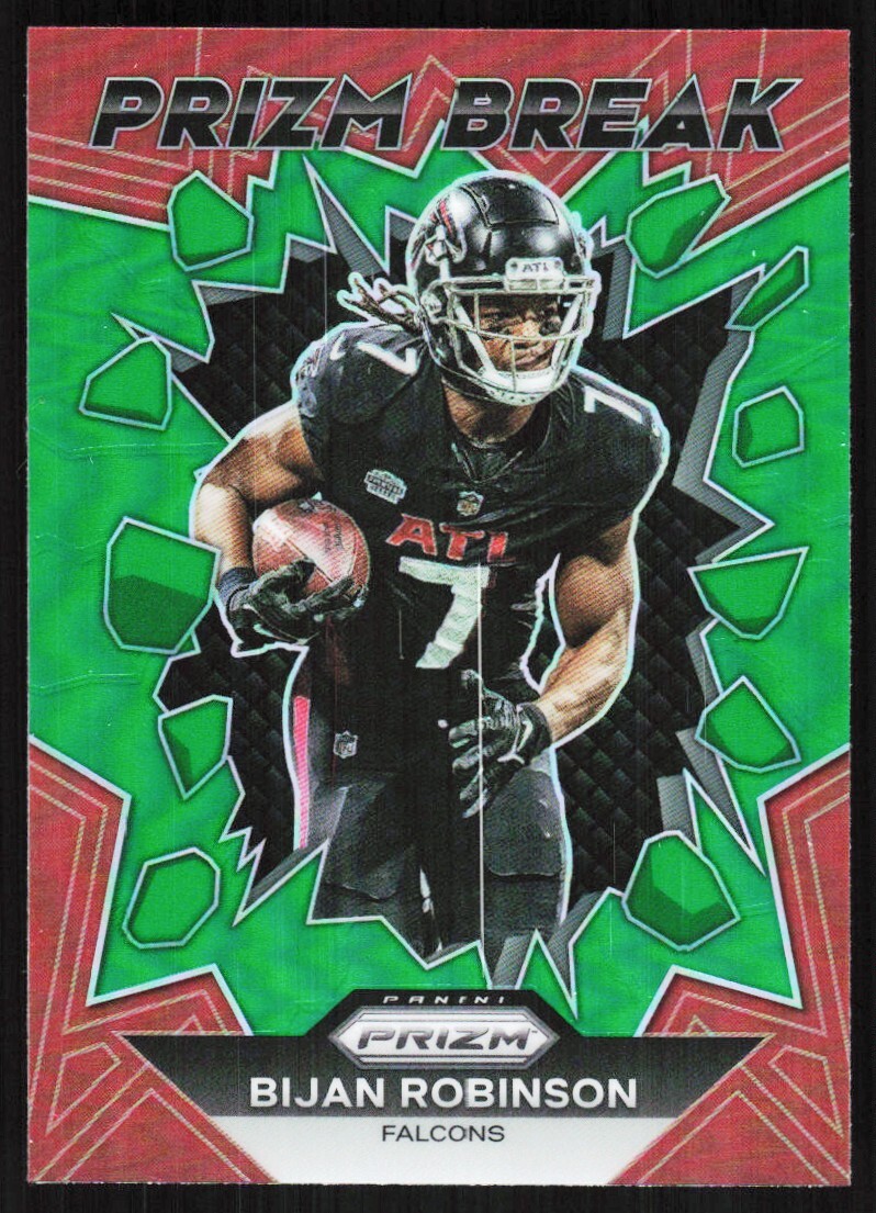 2023 Prizm Green PRIZM BREAK Bijan Robinson Rookie Atlanta Falcons #180