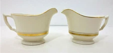 2 Syracuse China O.P. Co Monticello Creamers Vtg Old Ivory Gold Trim