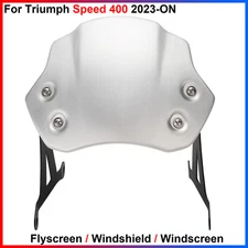 For Triumph Speed 400 2023-ON, Flyscreen / Windshield With Mounting Hardware Kit
