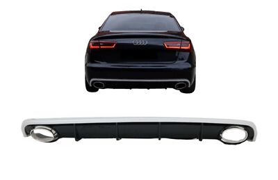 Heckdiffusor für Audi A6 C7 4G Limousine Avant 2010-2014 Auspuff Tipps RS6 Look