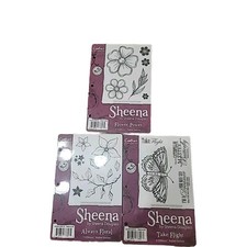 Sheena Douglass Flower Power Floral Butterfly 17 EZ Mount Rubber Stamps