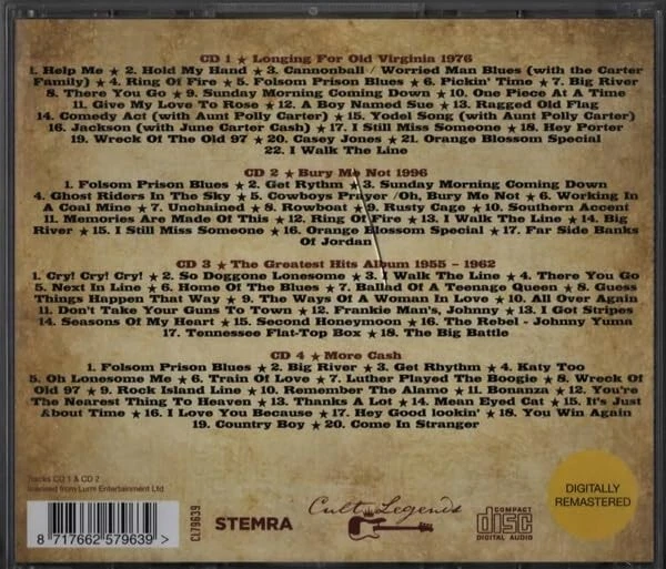 Johnny Cash - The Cash Collection 4 CD Box Set - NEW Foto 4 de 4