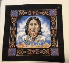 Vintage Southwestern Bison Bandana Hankerchief Made in the USA NWOT