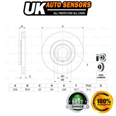 Fits VW Polo Golf Fox Skoda Fabia Seat Ibiza Leon Audi� Brake Discs Front AST #1