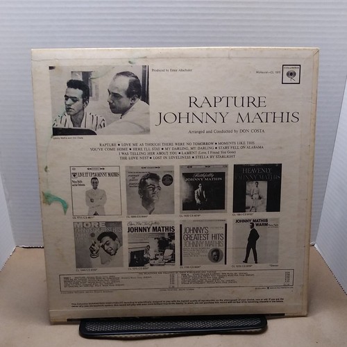 Johnny Mathis Rapture arr by Don Costa LP Columbia Records 1962 - Picture 2 of 3