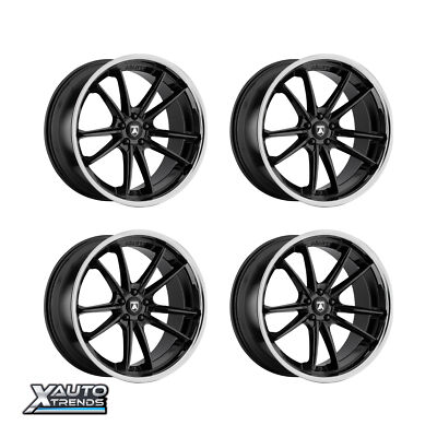 Asanti Black Label ABL-23 Sigma Gloss BLK Chrome Lip 20X10.5 5X114.3 38mm Set 4