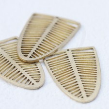 2 Pieces Laser Cut Solid Brass Charm - Leaf 16x25mm 4545C 