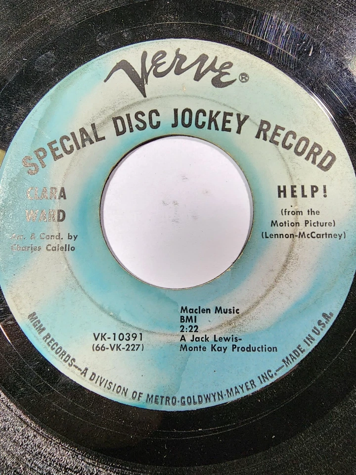 CLARA WARD: Помогите! + Улыбка ~ душа и фанк промо 45 ~ VERVE #VK 10391 хорошо + F45 - Изображение 2 из 2