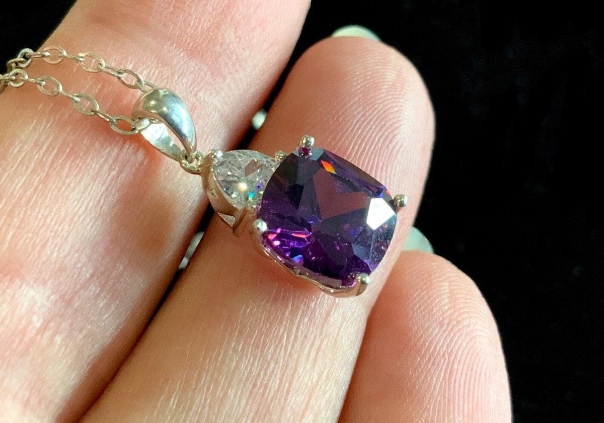 A C Angus Coote 925 Sterling Silver Purple Pendant Chain