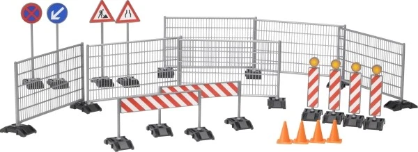 Bruder Spielzeug Zubehör Zäune Pylonen und Schilder Baustelle für Fahrzeuge