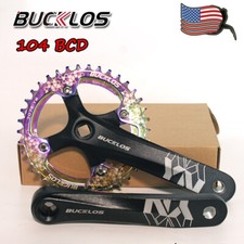 Juego de bielas de bicicleta BUCKLOS 104bcd 30-42T estrecho ancho único plato MTB