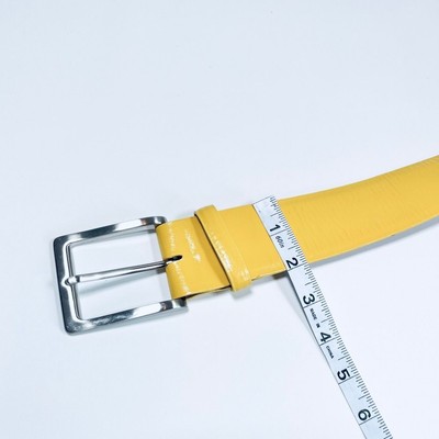 W. Kleinberg Womans Belt Yellow Wide Leather Belt Size S | eBay display picture 2