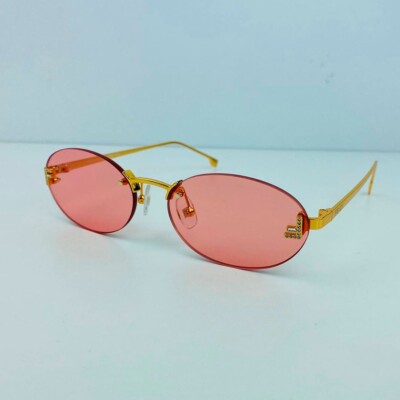 FENDI FE4075US Women's Oval Sunglasses Gold Red
