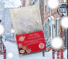 Snowflake LED Lights Winter Holiday Decorative Indoor Lights 10 Lights Battery