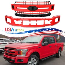 XLT Style Front Bumper Grille Lower Face Bar US Race Red For Ford F-150 2018-20