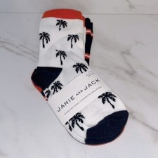 NWT Janie and Jack palm tree striped socks set of 2 sz 2T - 3