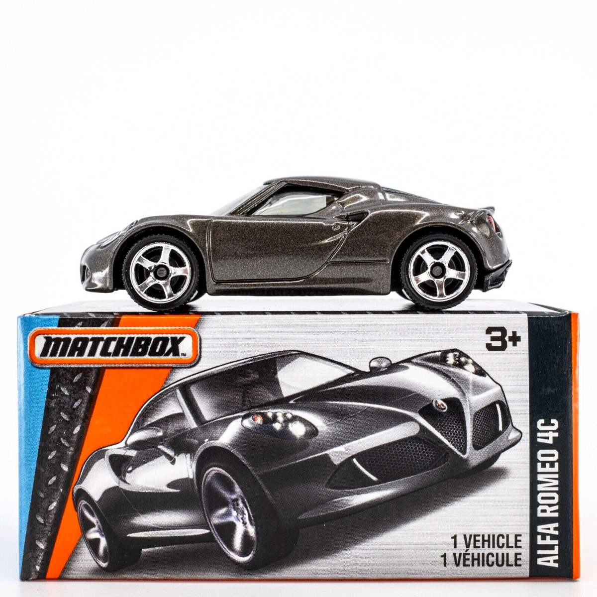 2015 Matchbox Power Grabs #21 Alfa Romeo 4C BASALT GREY METALLIC