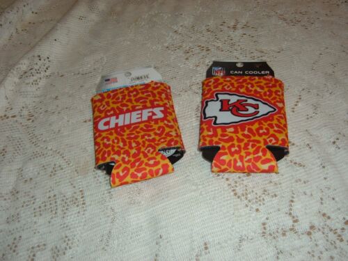 KANSAS CITY CHIEFS  12OZ LEOPARD DESIGN TWO CAN COOLER PACKAGE NEW TWO SIDED NEW - Picture 1 of 2