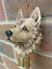 wooden walking stick hand carved Dog wooden walking cane