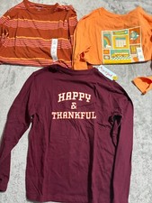 3X Youth Boys Long Sleeve Shirts L 10/12 Cat  Jack Orange Fall School Thanks
