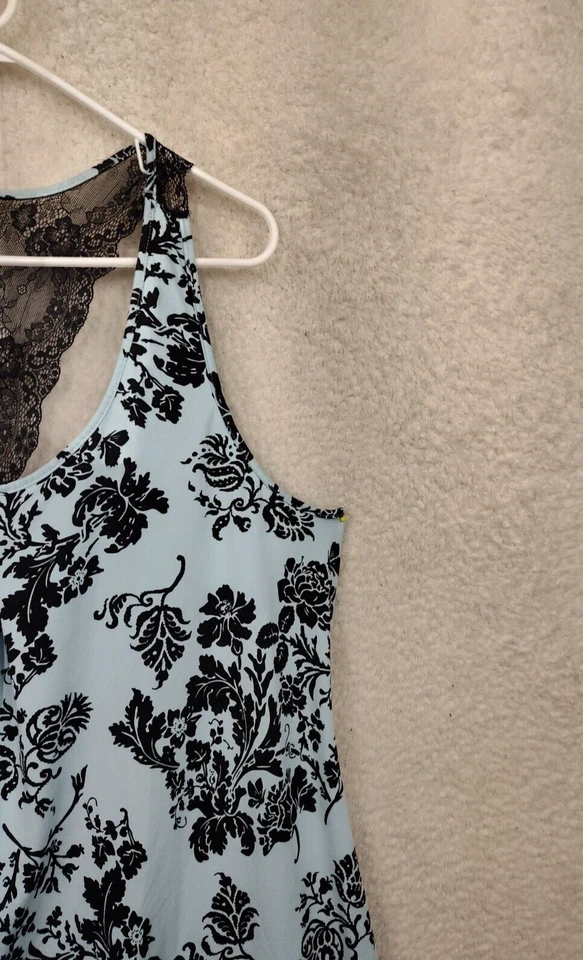 Camiseta sin mangas Apt 9 para mujer extra grande azul floral espalda deportiva encaje salón Foto 3 de 4
