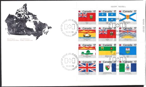 🍁Canada  #832a  URpb  "PROVINCIAL FLAGS"      Brand New  1979  Oversize Cover