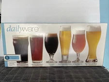 NEW 6 Piece Craft Beer Glasses Variety Set