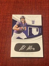 Hayden Hurst 2018 immaculate collection eye black patch auto autograph #80/99